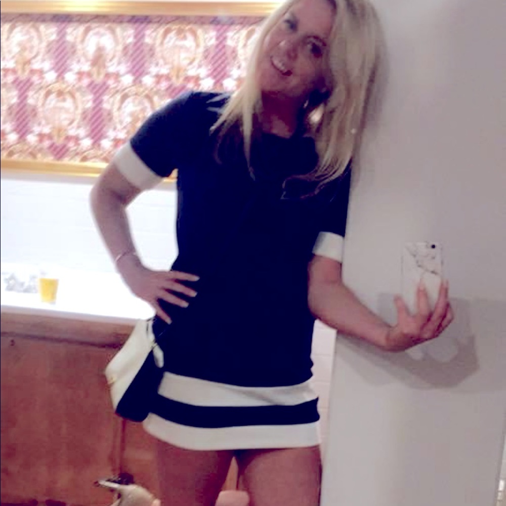 Preppy blue and white dress